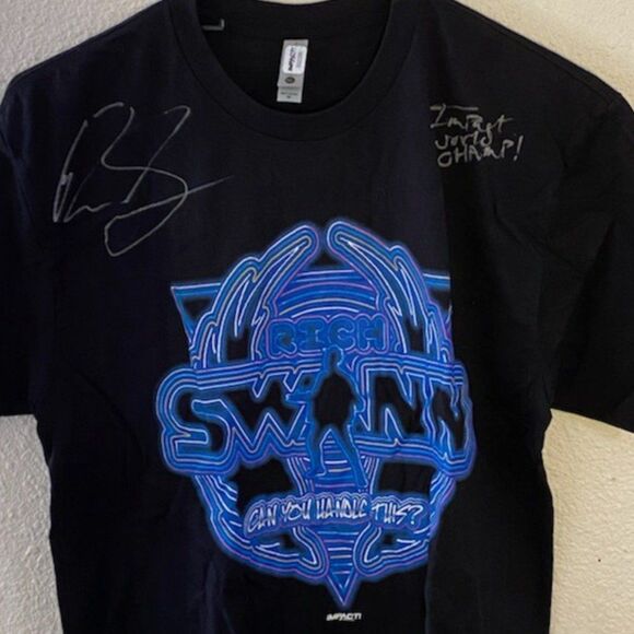 RICH SWANN TNA WRESTLING AUTOGRAPH EVENT WORN T SHIRT IMPACT WRESTLING AUTHENTIC - Picture 2 of 4